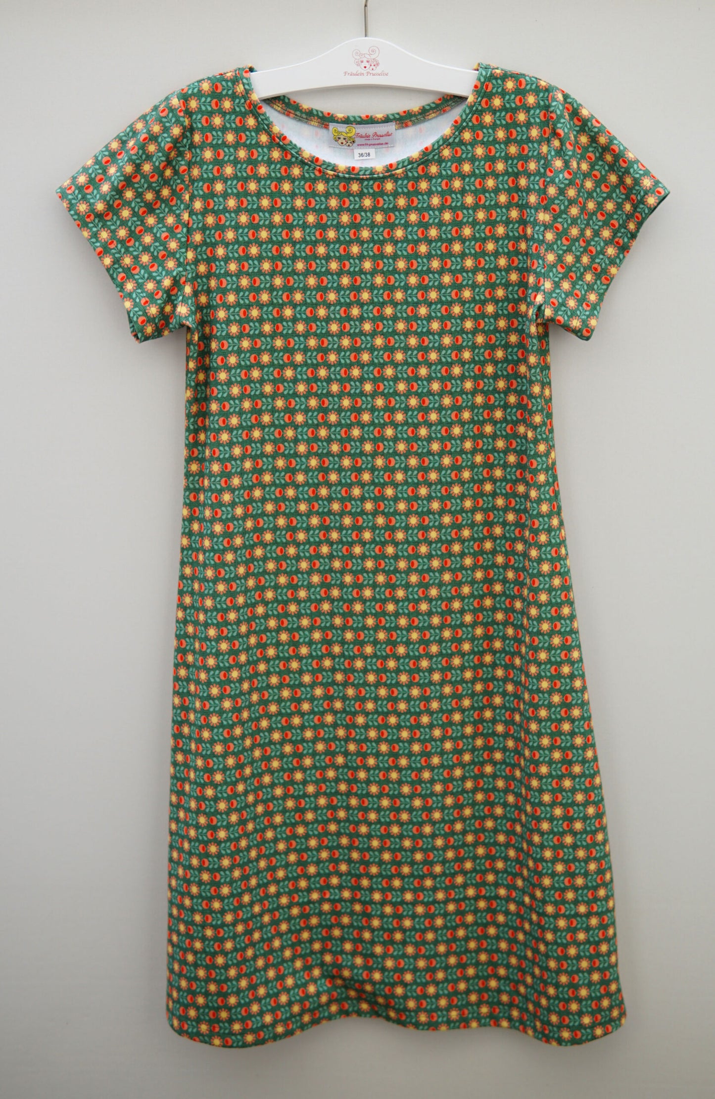 Ah Dress Short Sleeve Tiger or Retro Flower by Fräulein Prusselise