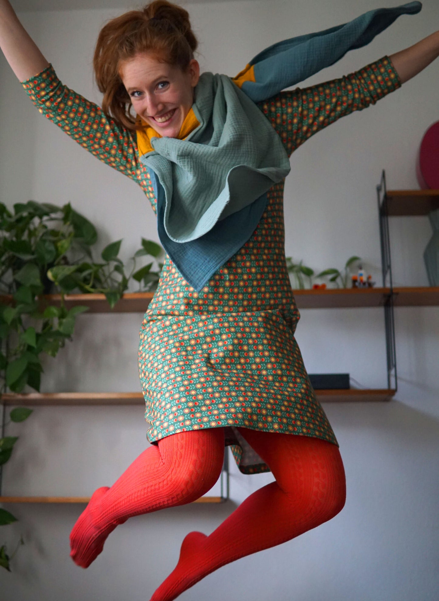 Ah Kleid 3/4 Ärmel Retroblumen von Fräulein Prusselise