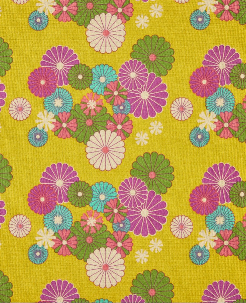 Wendebare, Stylische Tragetasche mit wunderschoenem Prilblumen-und Kirschbluetenmuster, in den Farben gelb und lila.