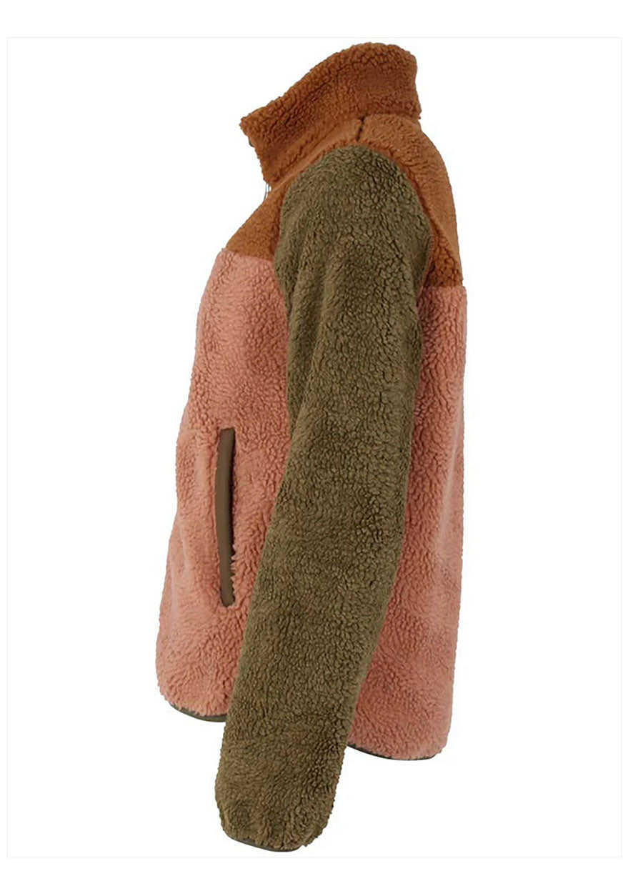 Danebirk Feece Zip Teddy Jacke in den Farben Oliv, Altrosé, Tobaco von Danefae