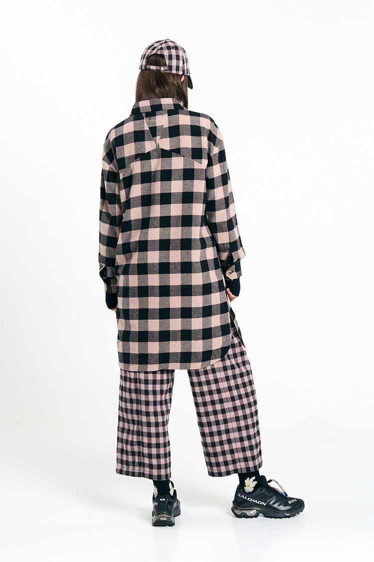 Holzfäller Overshirt als Kleid oder Hemd lavendel und schwarz von Suite13Lab
