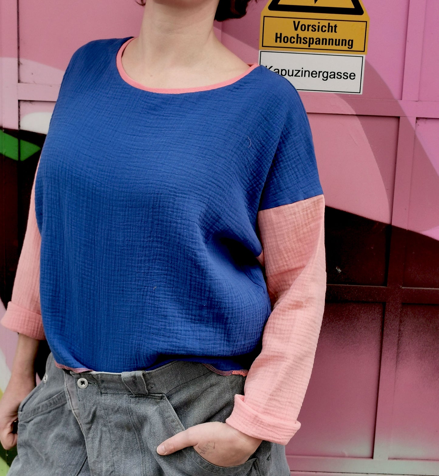 Musselin Top leicht Royalblau/Pech von Fräulein Prusselise