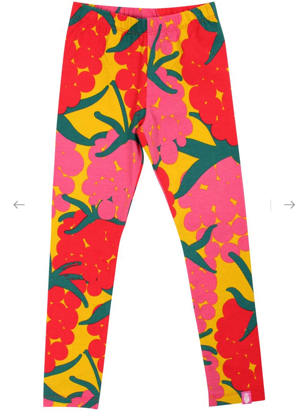 Tolle Kinderleggins mit Beerenmuster in schoenen bunten Farben.