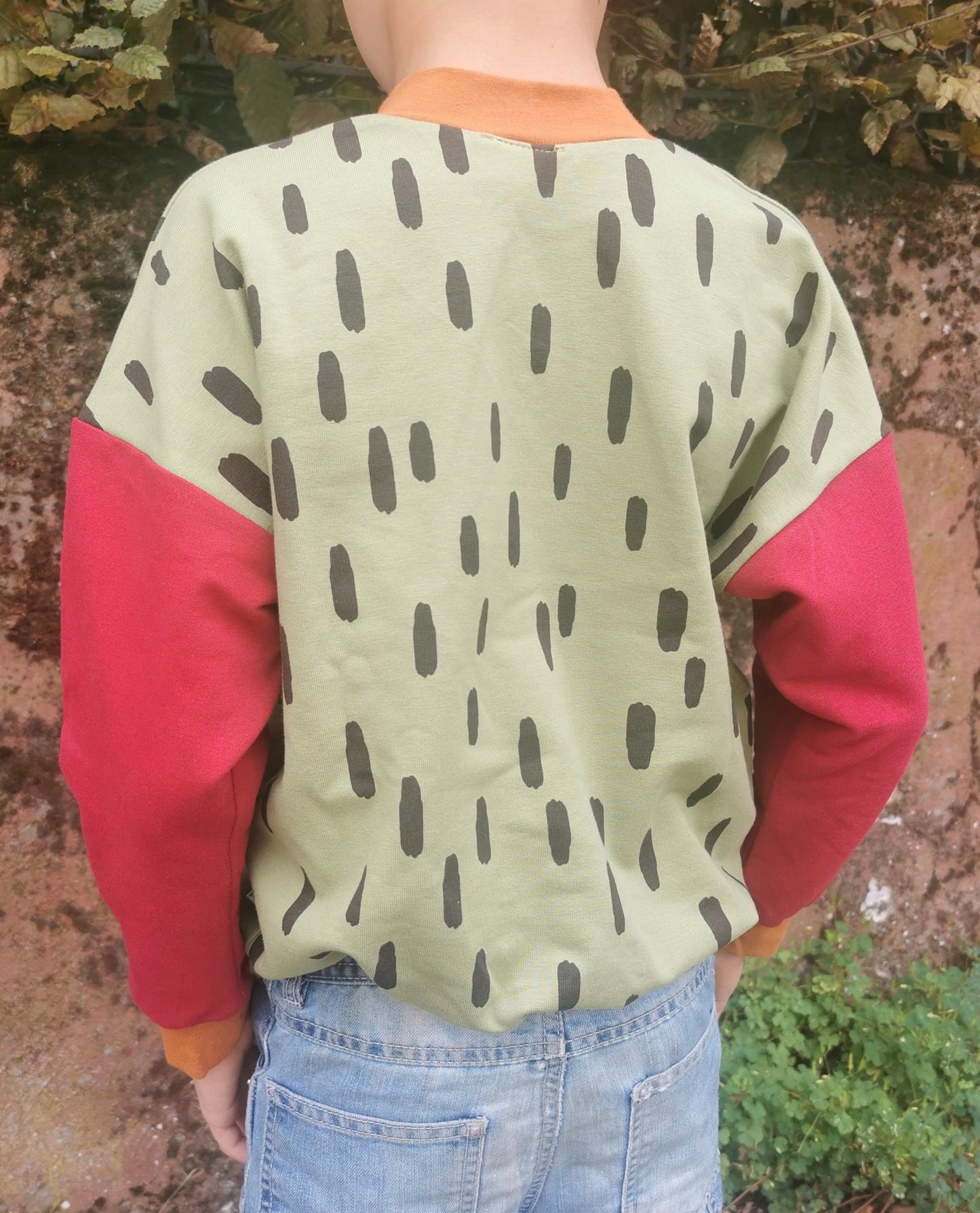 Children's Sweater Dots olive/burgundy/cinnamon by Fräulein Prusselise