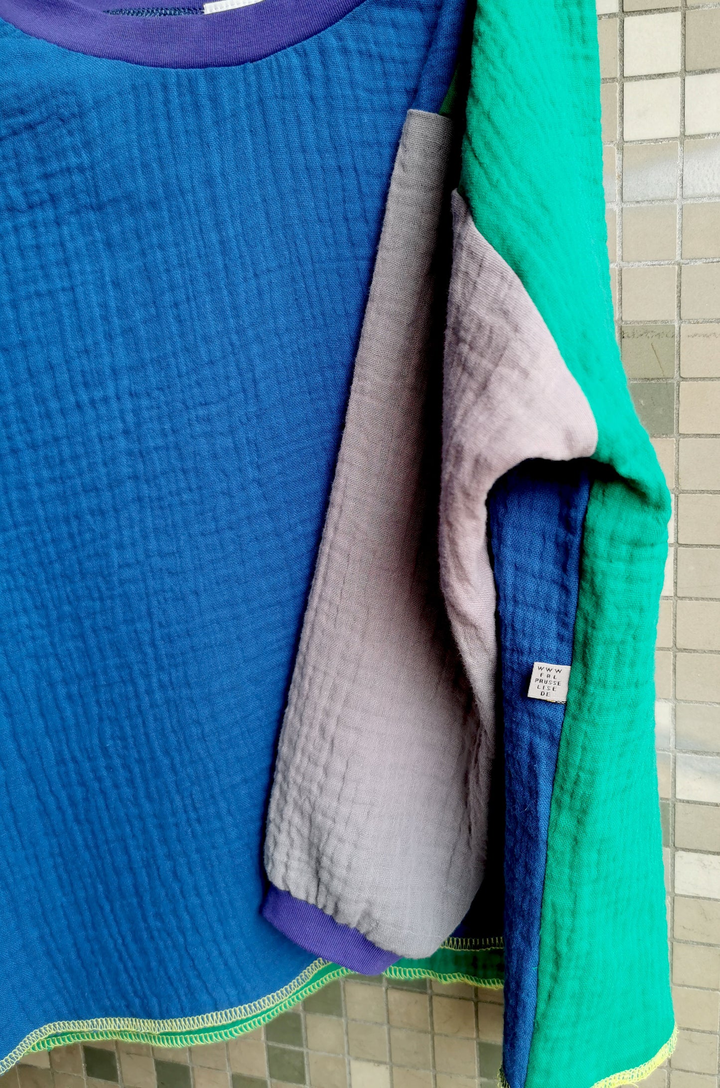 Musselin Top Kids blau/grün von Fräulein Prusselise