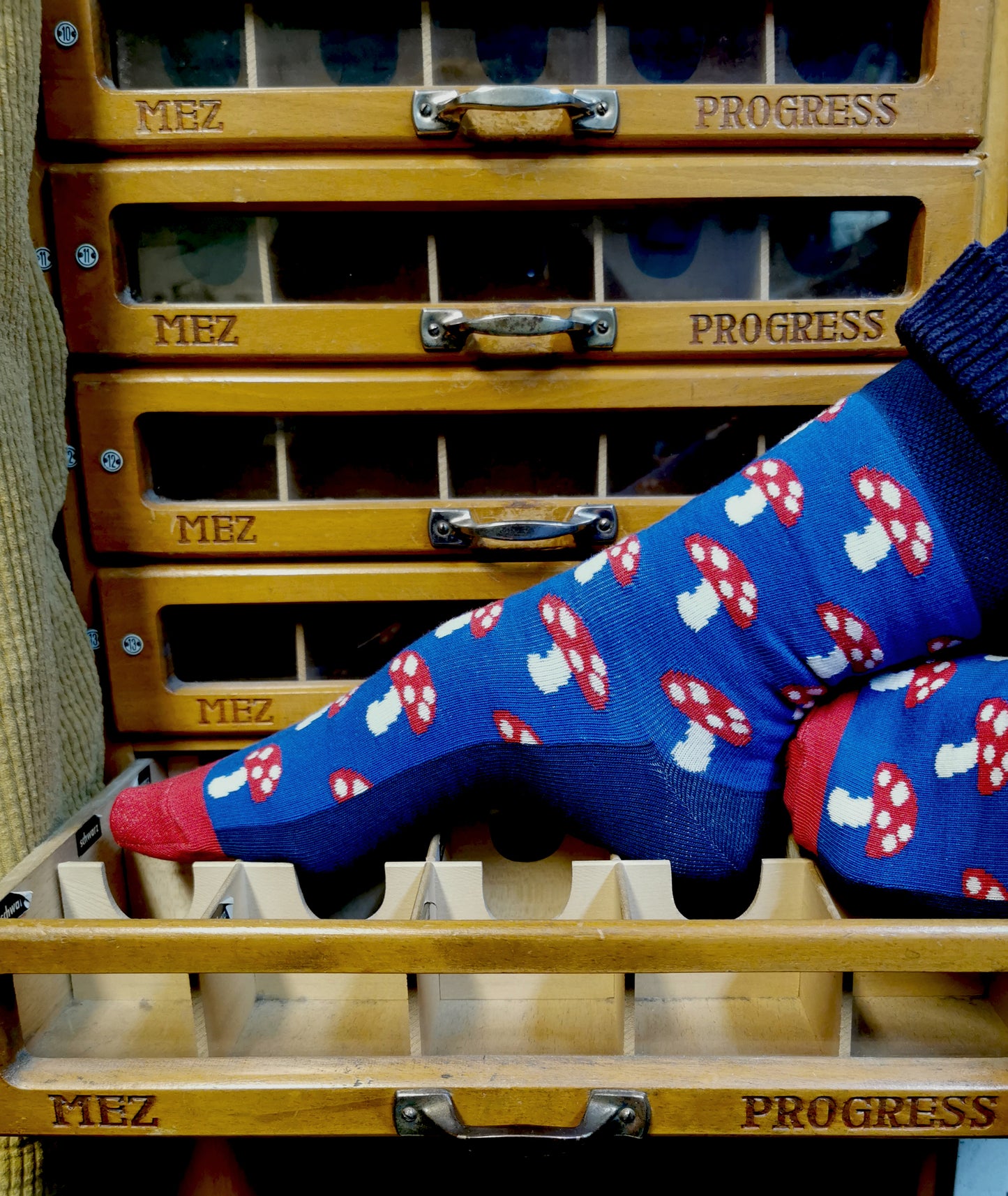 Mushroom sock sock new-blue/red by Fräulein Prusselise