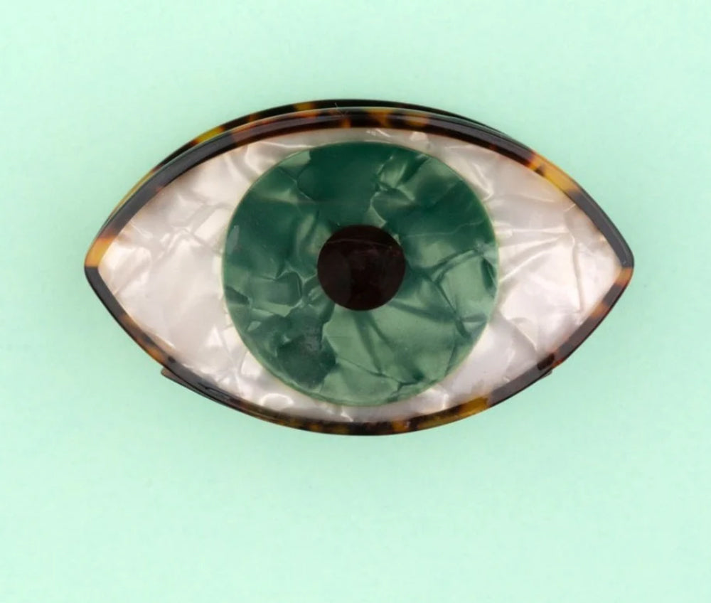 Haarspange aus Acetat in Auge Form in schönem Grün