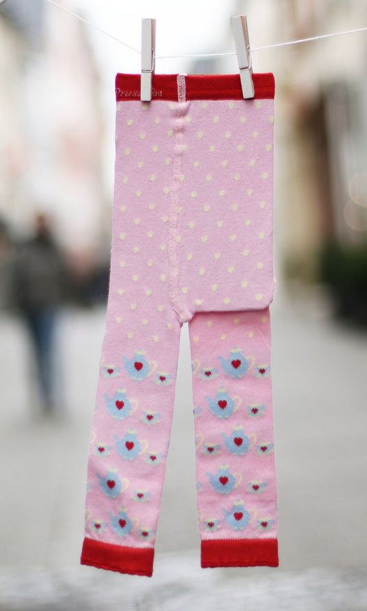 Kinder Leggins Teekanne rosa