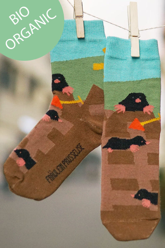 Kindersocken mit Maulwurf und Sonnenschein