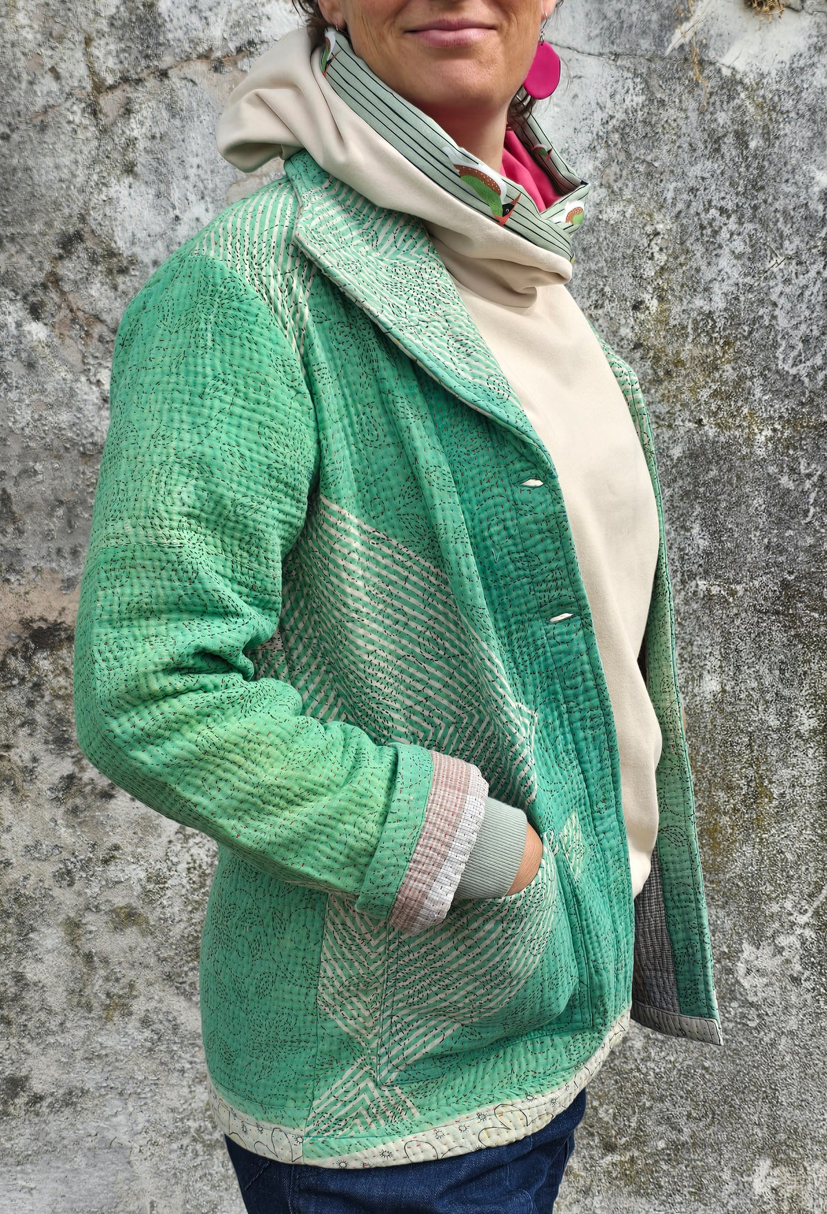 Quilt Jacke multicolor unikat Hanne 282 grün von byLi