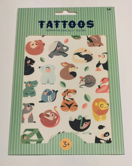 Putzige Klebetattoos für Kinder mit verschiedenen Tierchen in Retrooptik. Bunt und ein echter Hingucker.