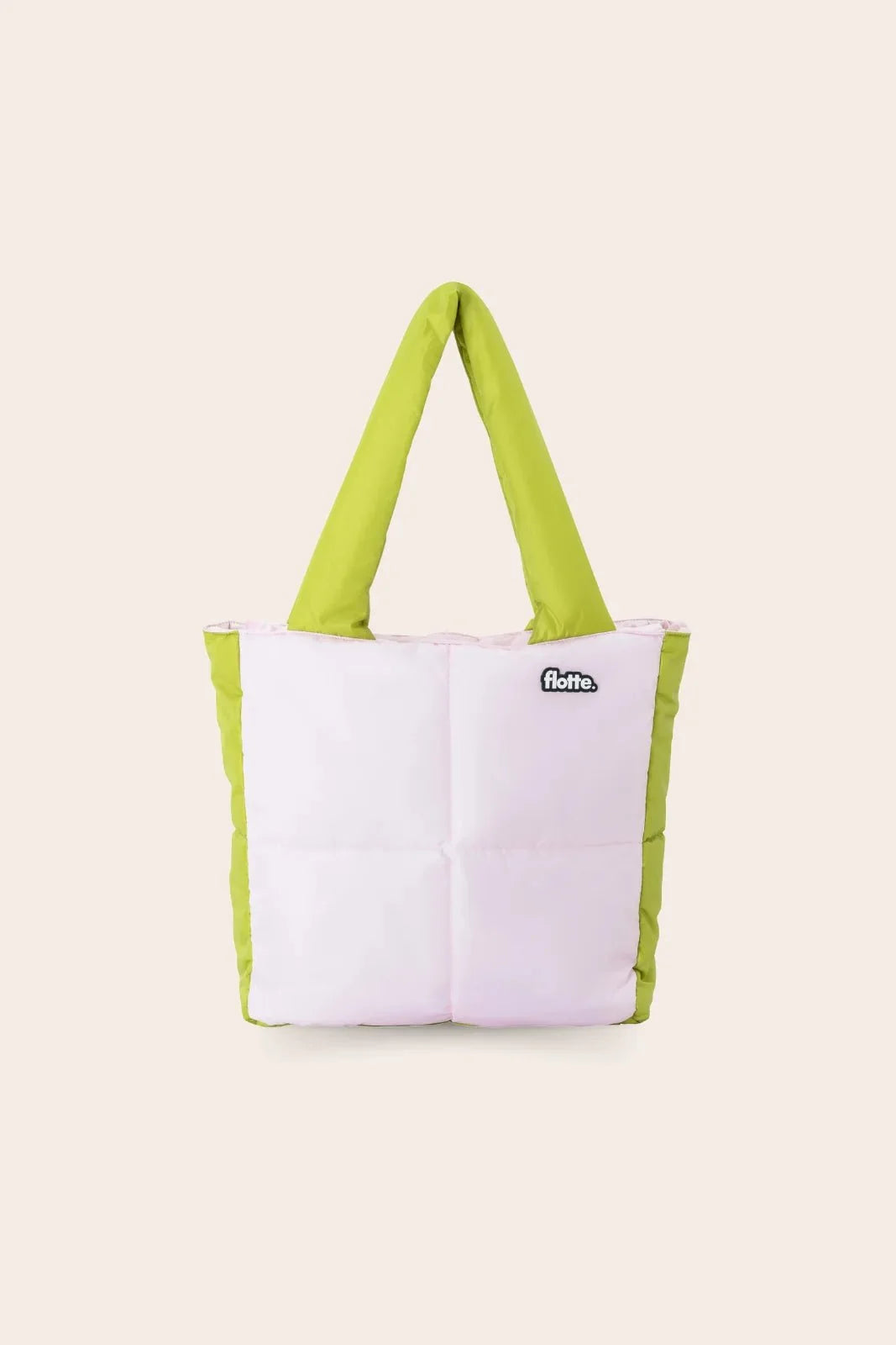 Puffy Tasche von der Marke Flotte, Tragecomfort, weich und leicht in candy rosa mit apfelgrün.