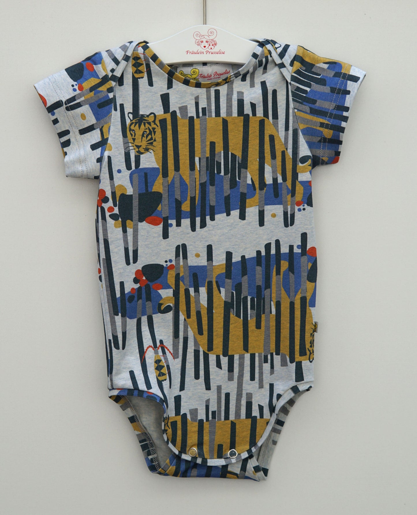 Baby bodysuit short sleeve with tigers by Fäulein Prusselise