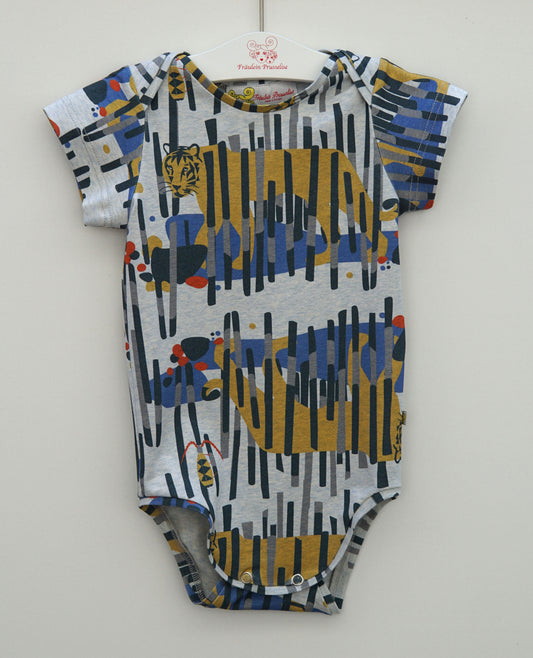 Baby bodysuit short sleeve with tigers by Fäulein Prusselise