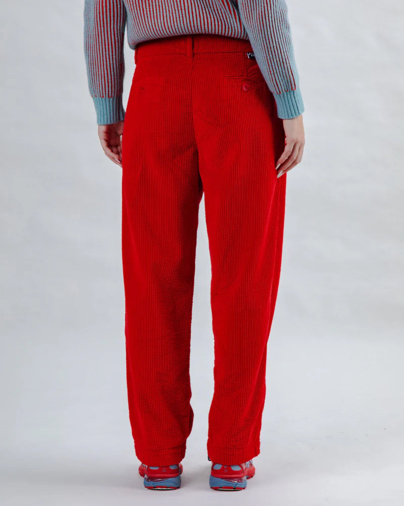 Kordhose Pleated Pants Rot von Brava