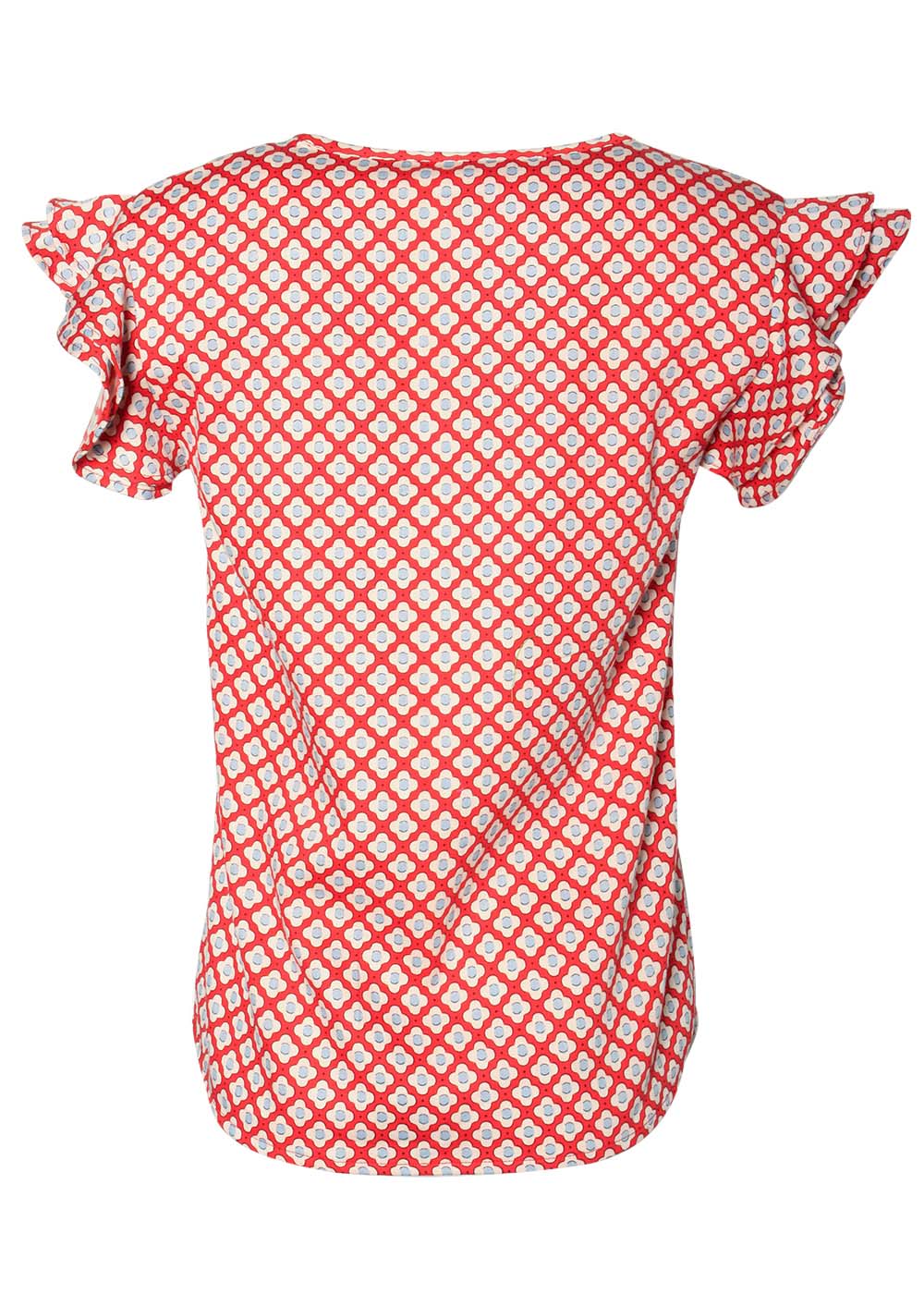 Circus Damen kurzarm Shirt rote Bluemchen h