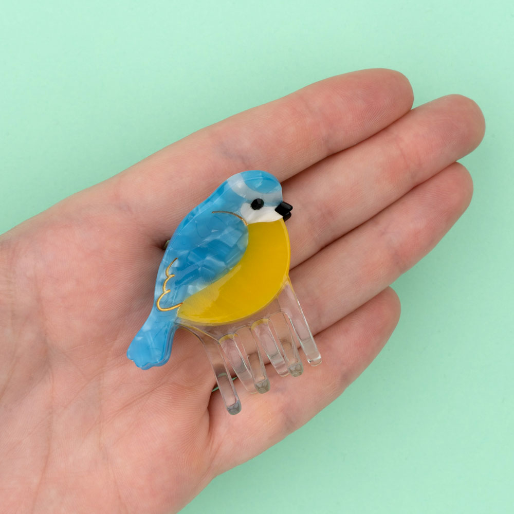 Mini blue tit hairclaw coucou Suzette