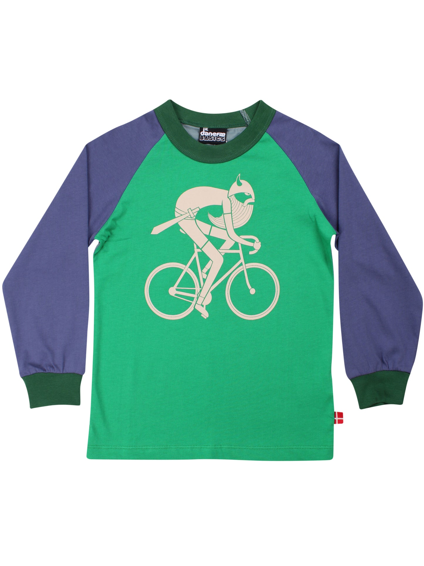 Danebasic Raglan Biking Viking blue/green long sleeve by Danefae