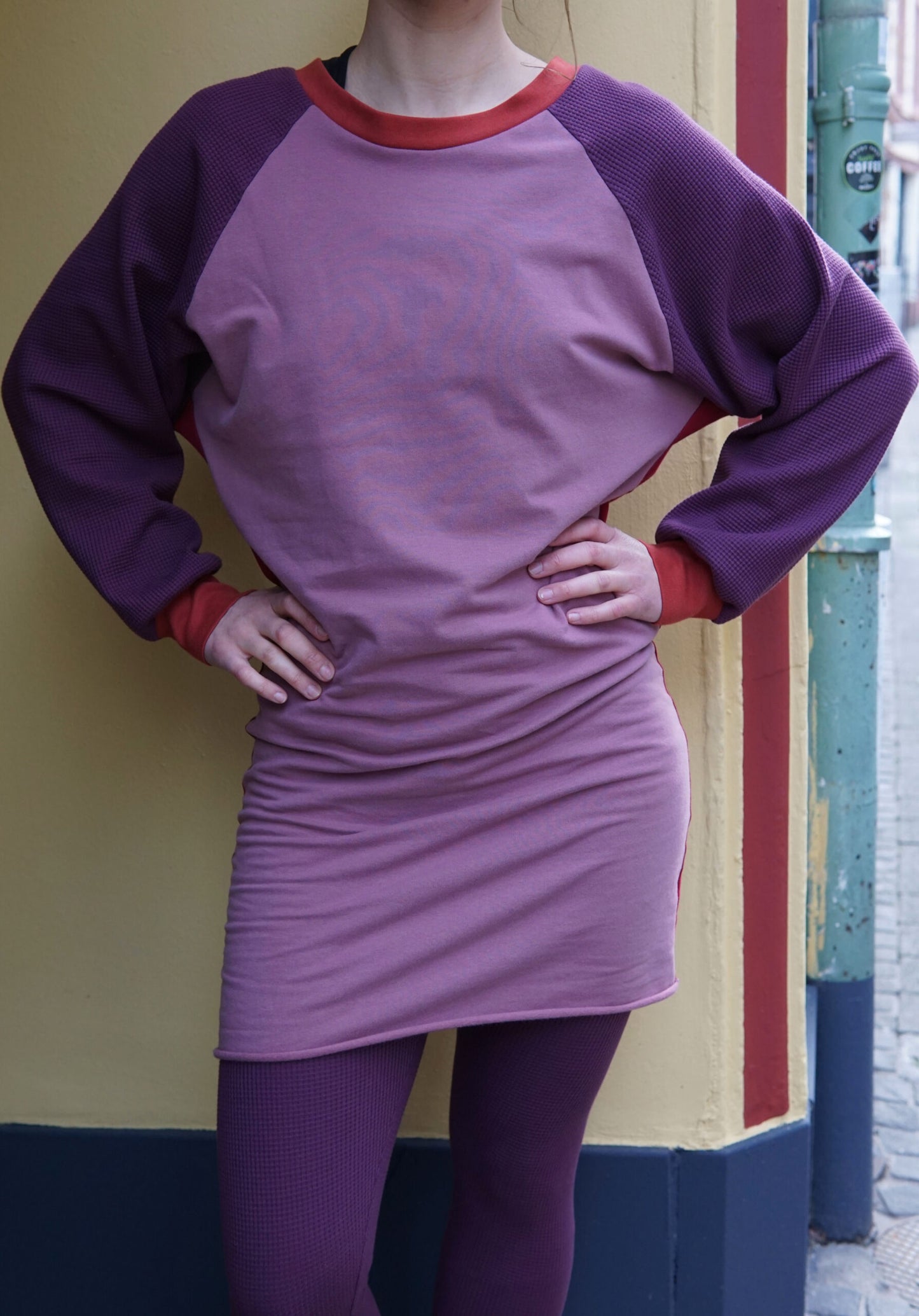 Kleid colourblocking rosa/mauve/rost von Fräulein Prusselise