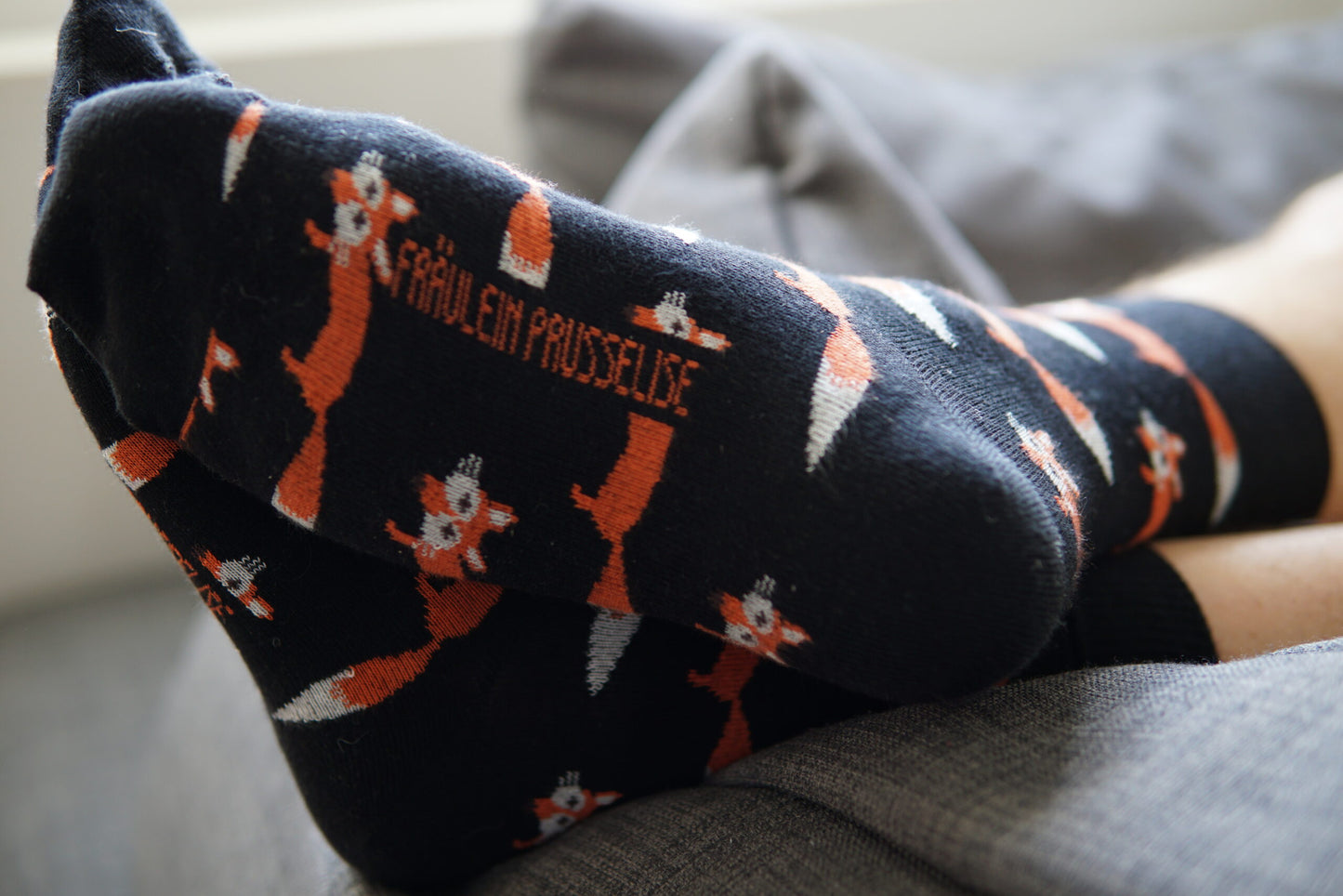 Fuchs Socken Schwarz von Fräulein Prusselise