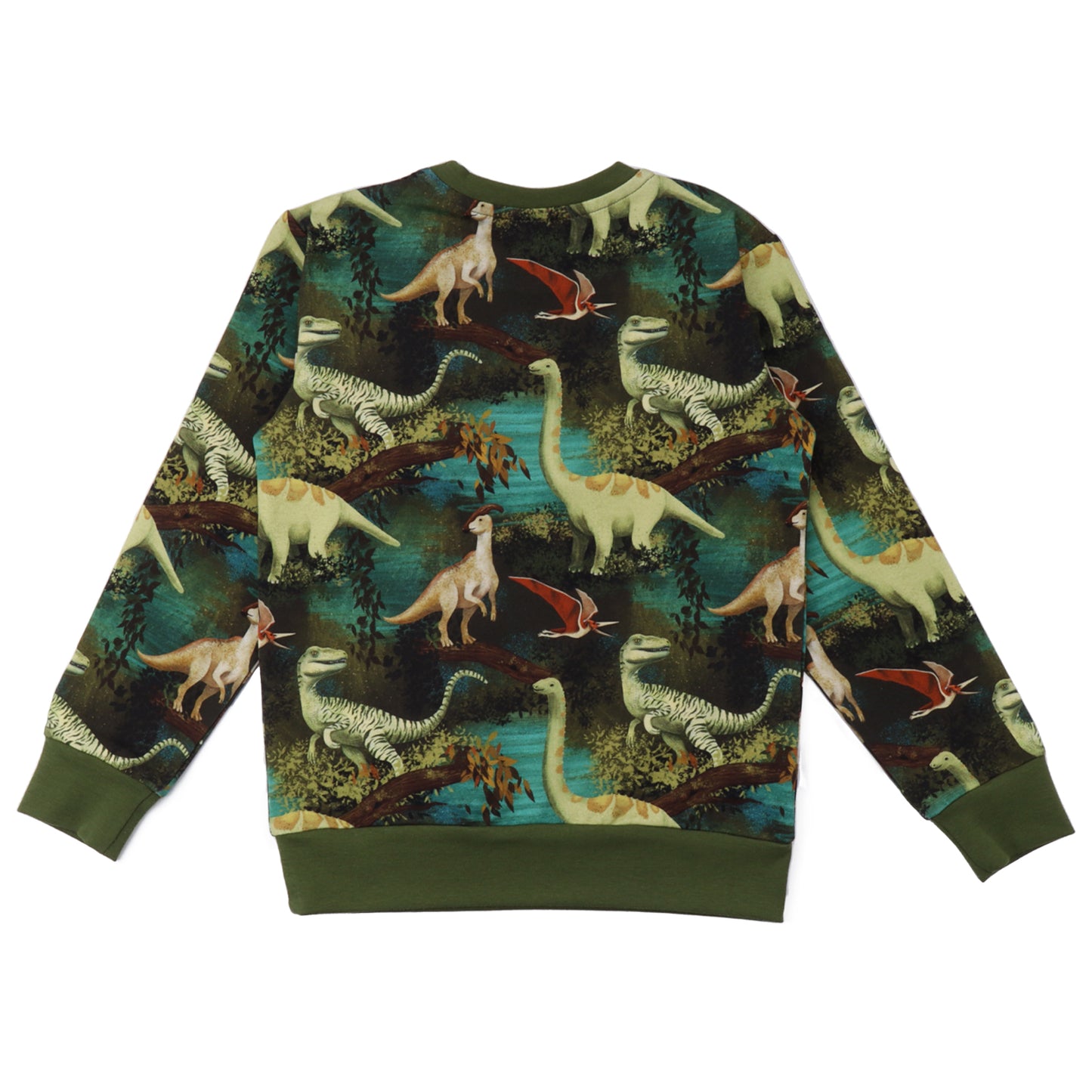 Sweater Dinosaur Jungle mit Dinos im Wald von Walkiddy