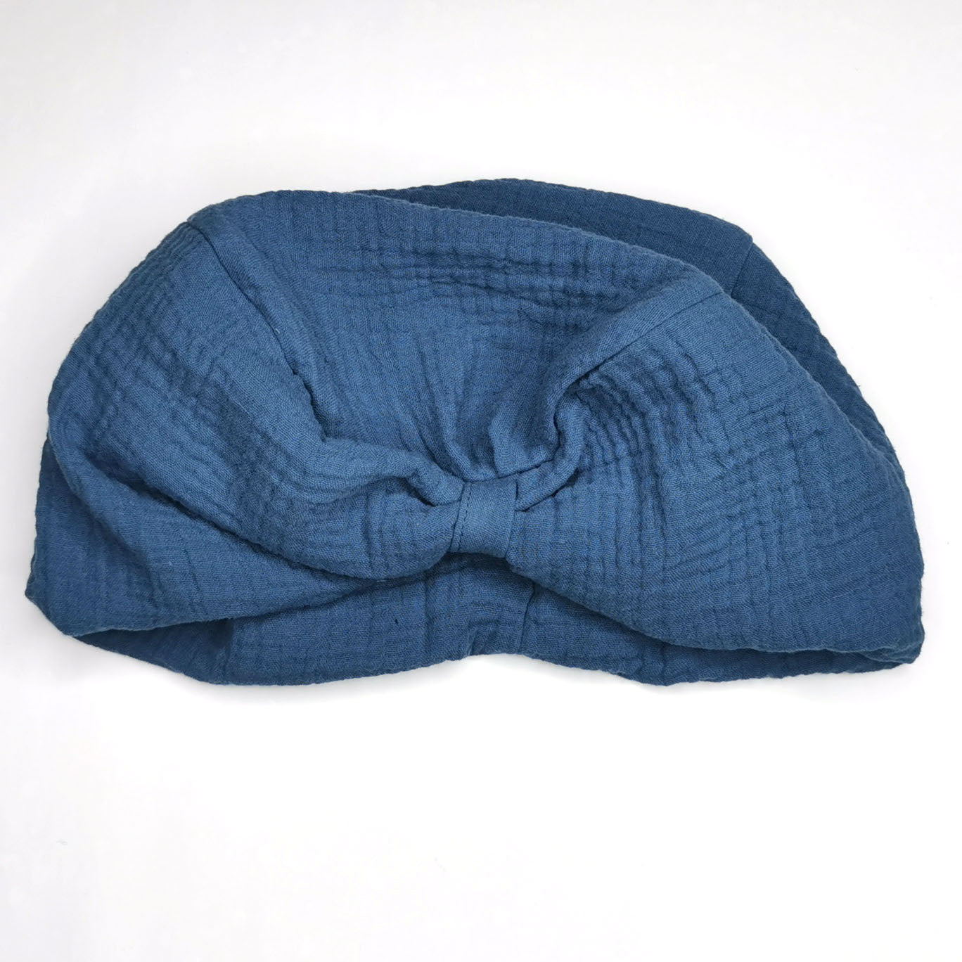 Musselin Turban Mütze- No Hair, don´t care BLAU von Fräulein Prusselise