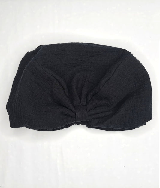 Muslin Turban Hat- No Hair, don´t care BLACK by Fräulein Prusselise