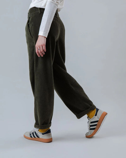 Trousers Pleated Pants stone green from Brava