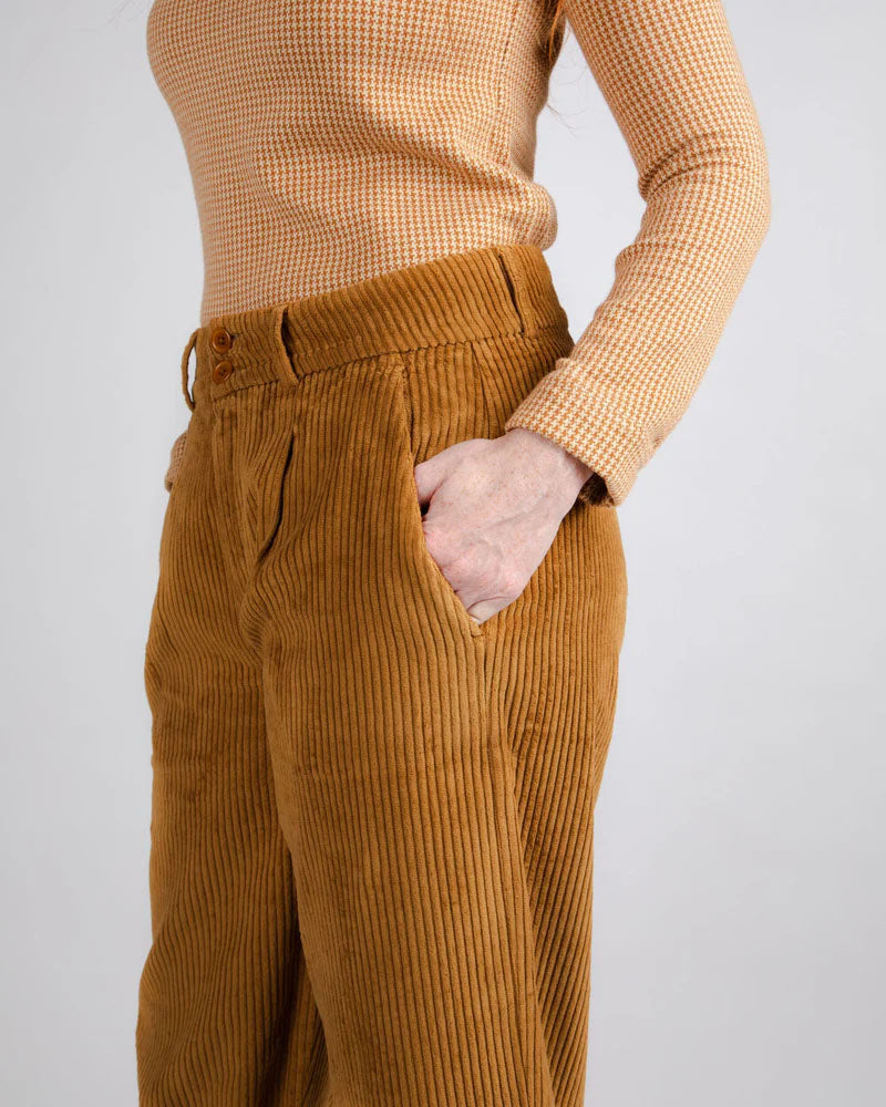 Trousers Pleated Pants Camel by Brava