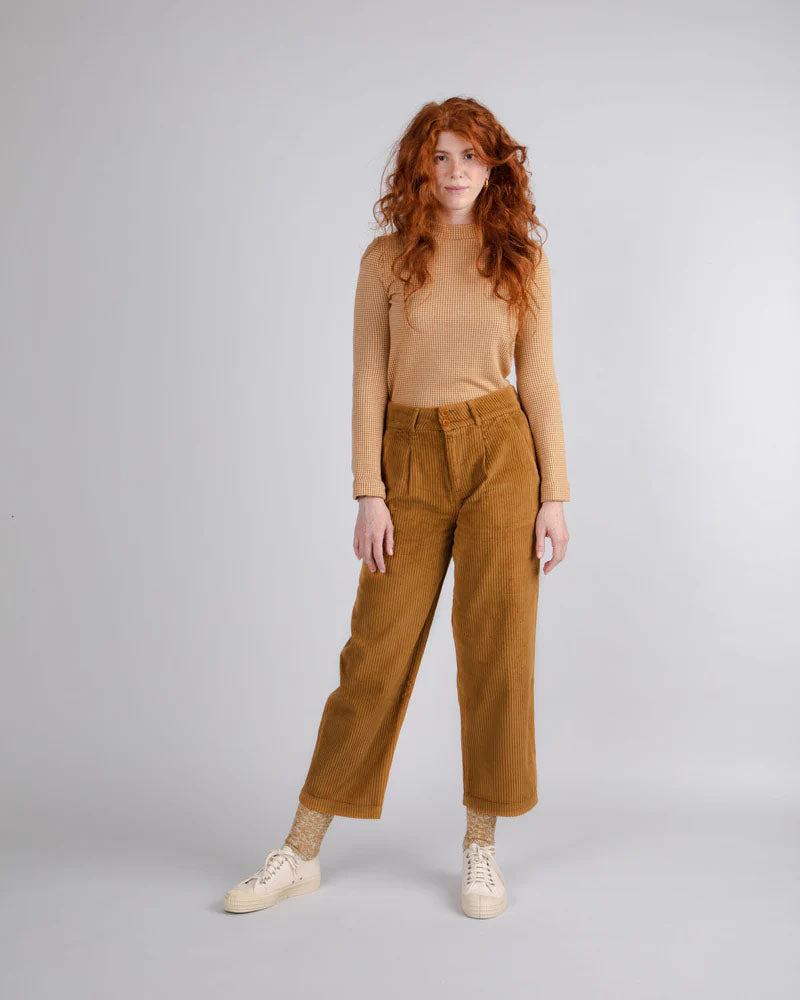 Trousers Pleated Pants Camel by Brava