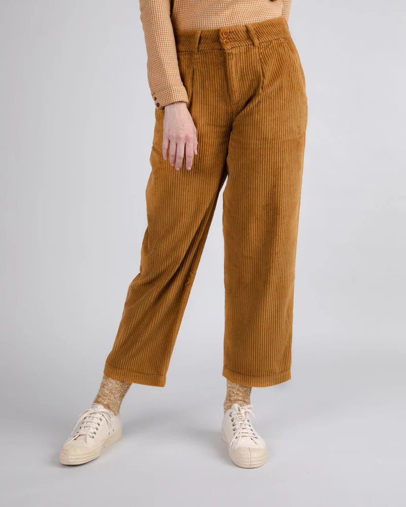 Trousers Pleated Pants Camel by Brava