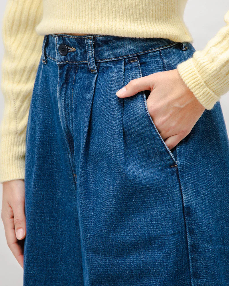 Hose wide leg denim pleated von Brava