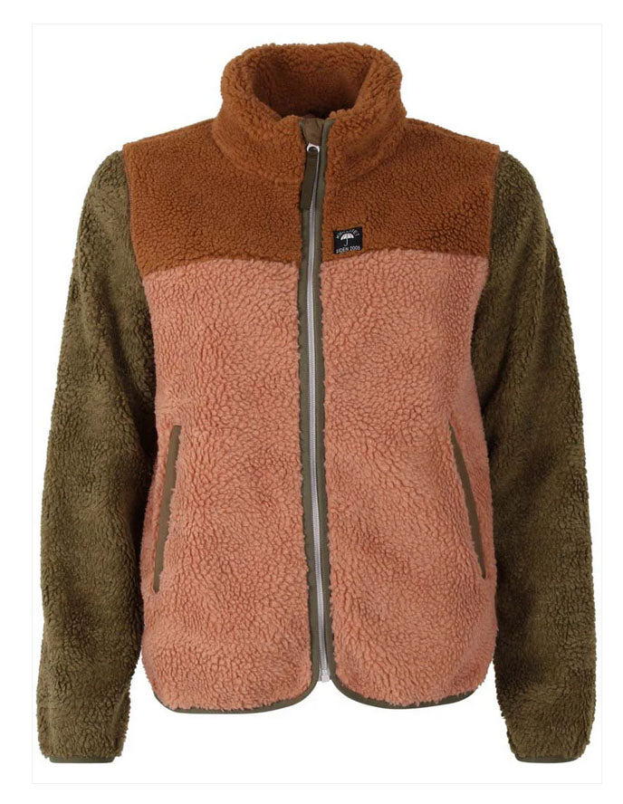Danebirk Feece Zip Teddy Jacke in den Farben Oliv, Altrosé, Tobaco von Danefae