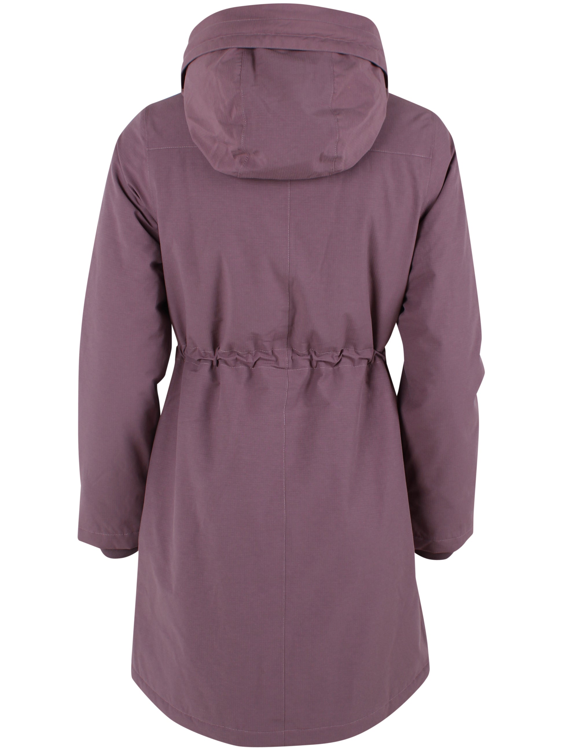 Winterparka mit Kordelzug in Taille, Kapze und großen Taschen in feinem Pflaume, klassisch, schnörkellos, zeitlos.