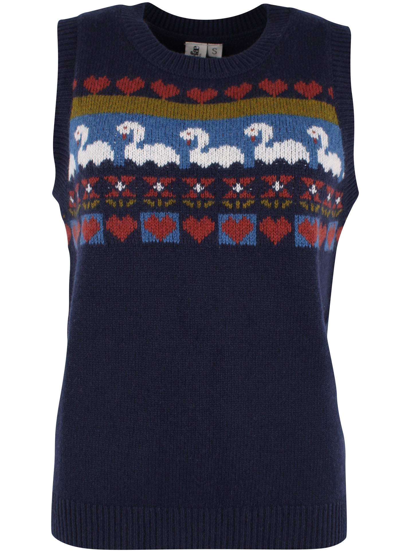 Ämelloser Strckpullunder der Firma Danefae mit Schwanenmuster im Brustbereich,verspielt und cute