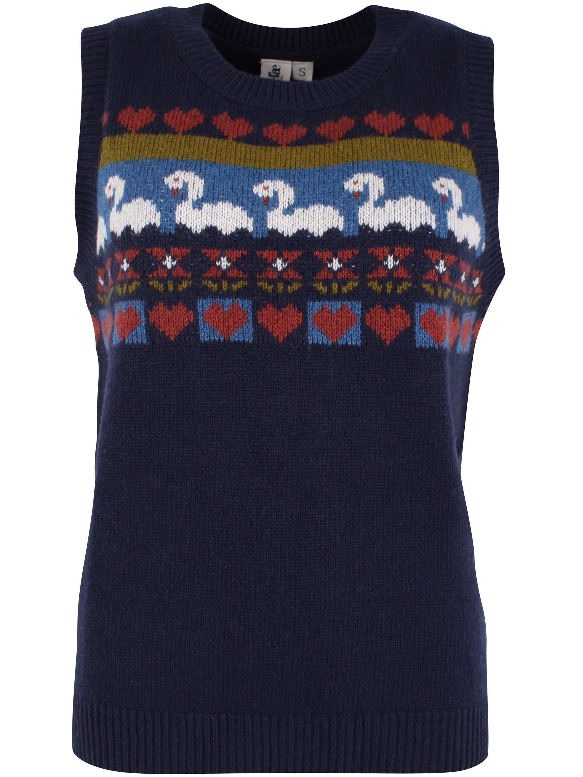 Ämelloser Strckpullunder der Firma Danefae mit Schwanenmuster im Brustbereich,verspielt und cute