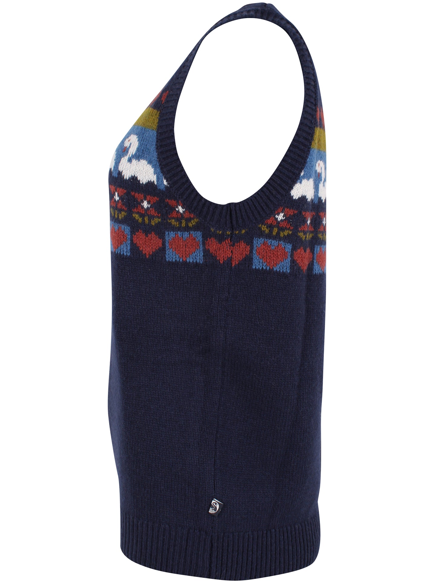 Ämelloser Strckpullunder der Firma Danefae mit Schwanenmuster im Brustbereich,verspielt und cute