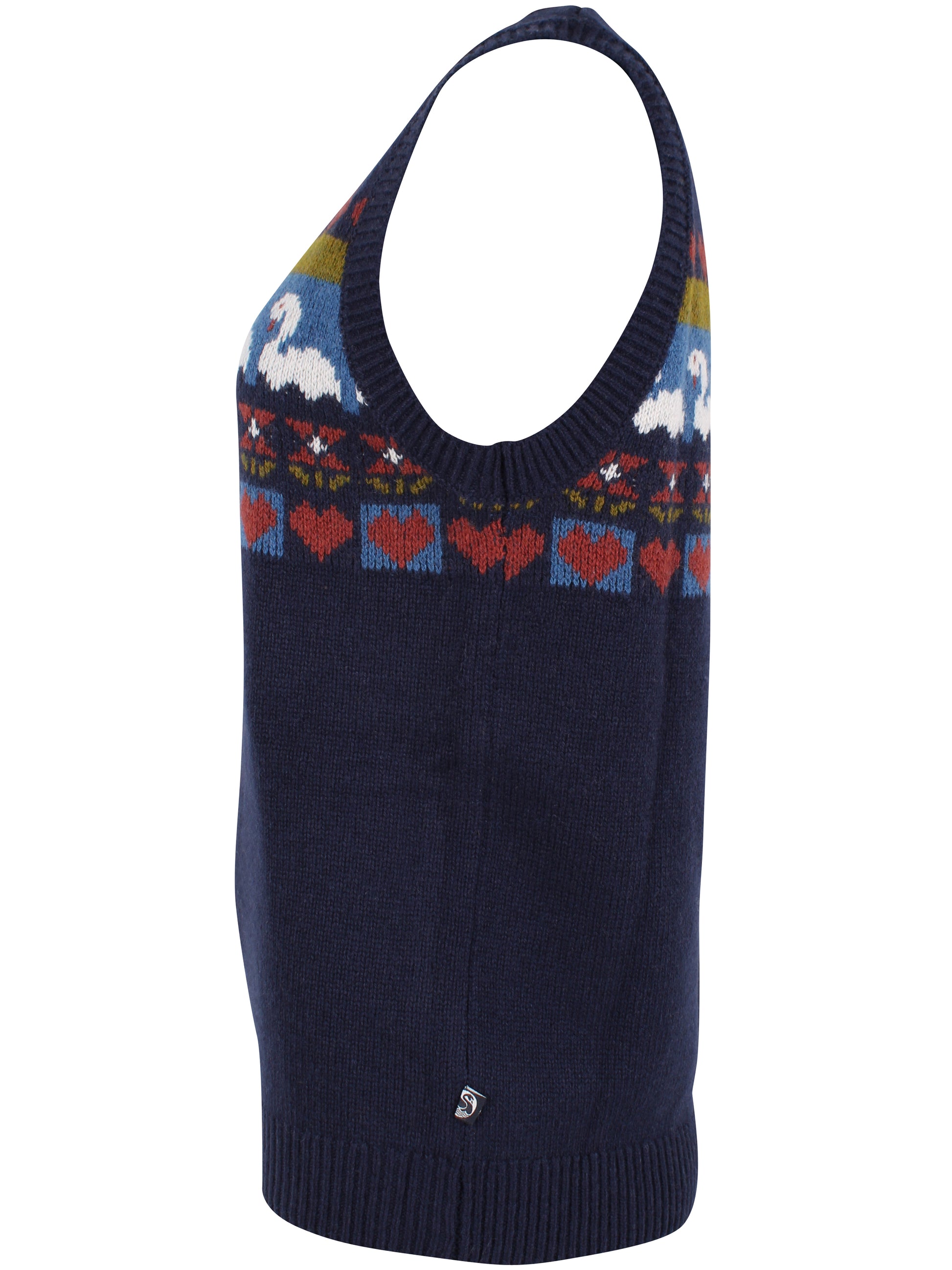 Ämelloser Strckpullunder der Firma Danefae mit Schwanenmuster im Brustbereich,verspielt und cute