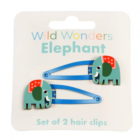 Elephant hairclip retro, 2 clips for the hair by Rex London