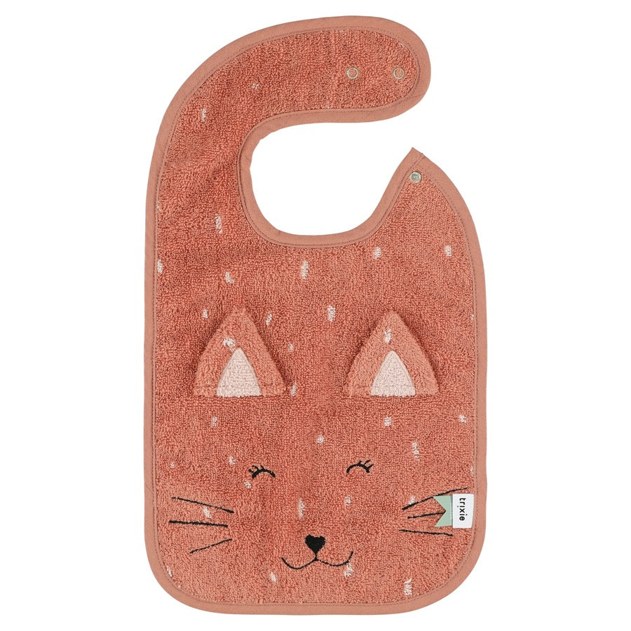 Terry cloth bib cat from Trixie Baby