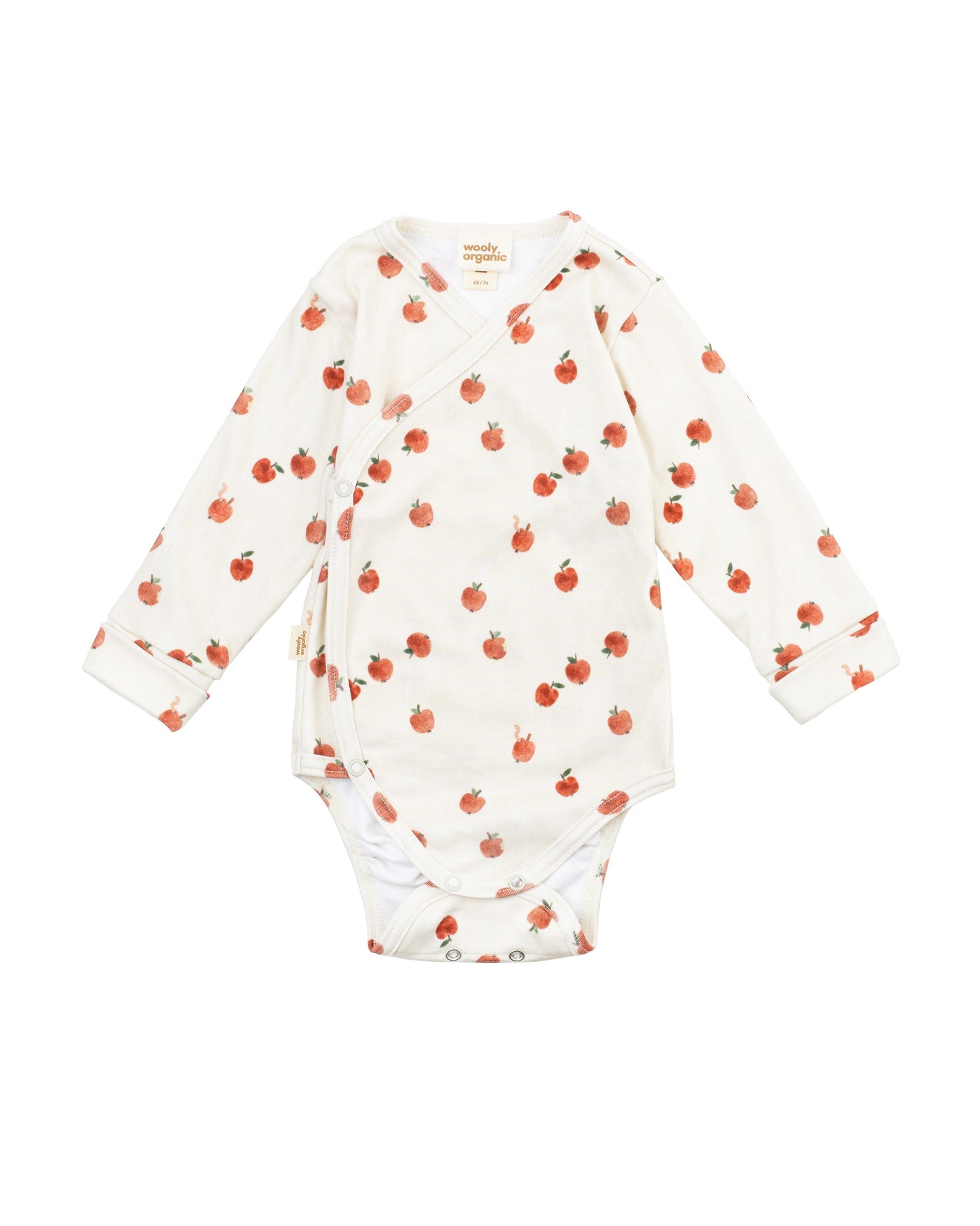 Baby Body Apfel aquarell beige und rot von Wooly Organic