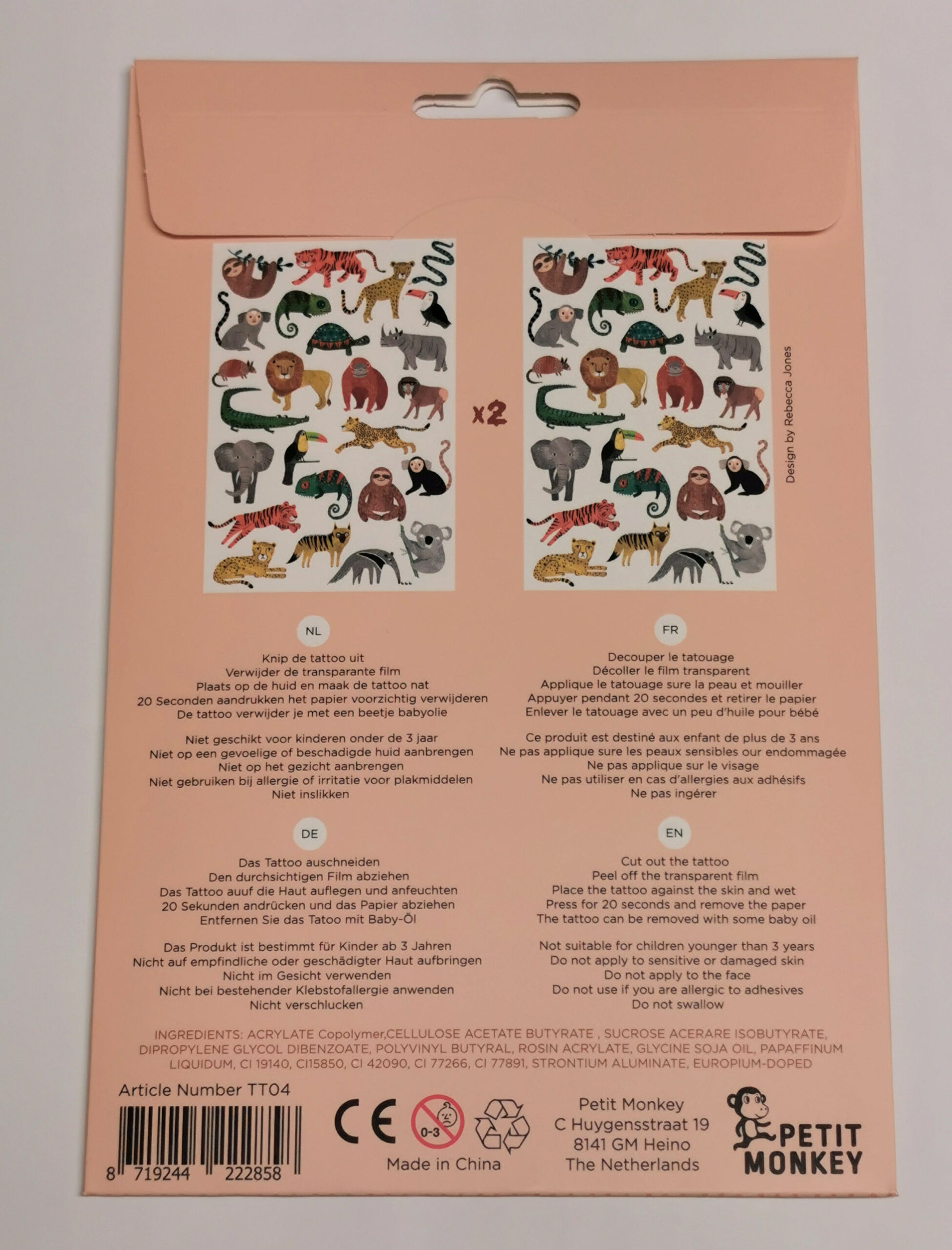 Putzige Klebetattoos für Kinder mit verschiedenen wilden Tierchen in Retrooptik. Bunt und ein echter Hingucker.