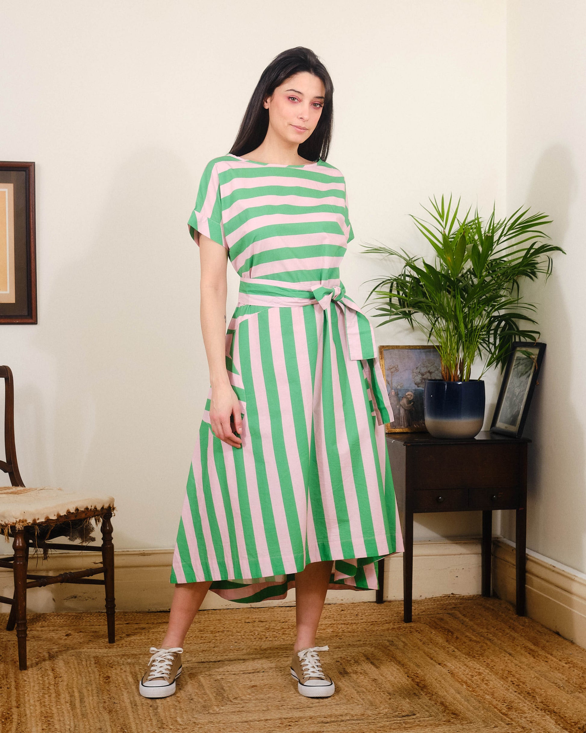 Luna Dress Stripes green/pink by Pretty Vacant Frulein Prusselise Luna Dress Stripes green/pink by Pretty Vacant Frulein Prusselise