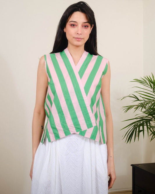 Nikki Top Stripes green/pink von Pretty Vacant