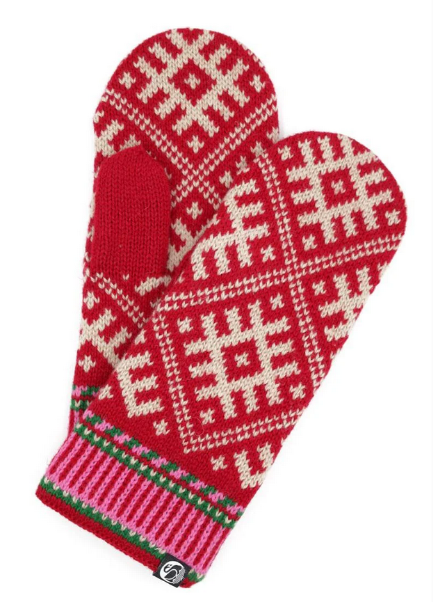 Warme Handschuh Fäustlinge Danesuper rot von Danefae