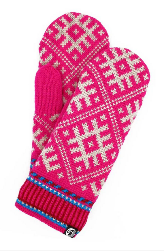 Warme Handschuhe Fäustlinge danesuper neon pink von Danefae