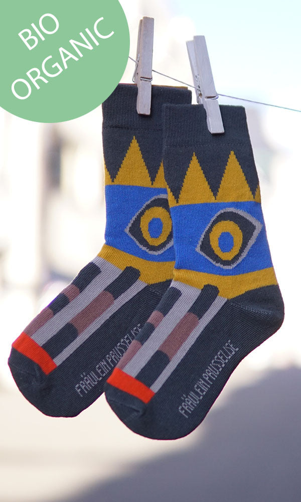 Prusselise multicolor Kindersocken mit coolem Inkamotiv.