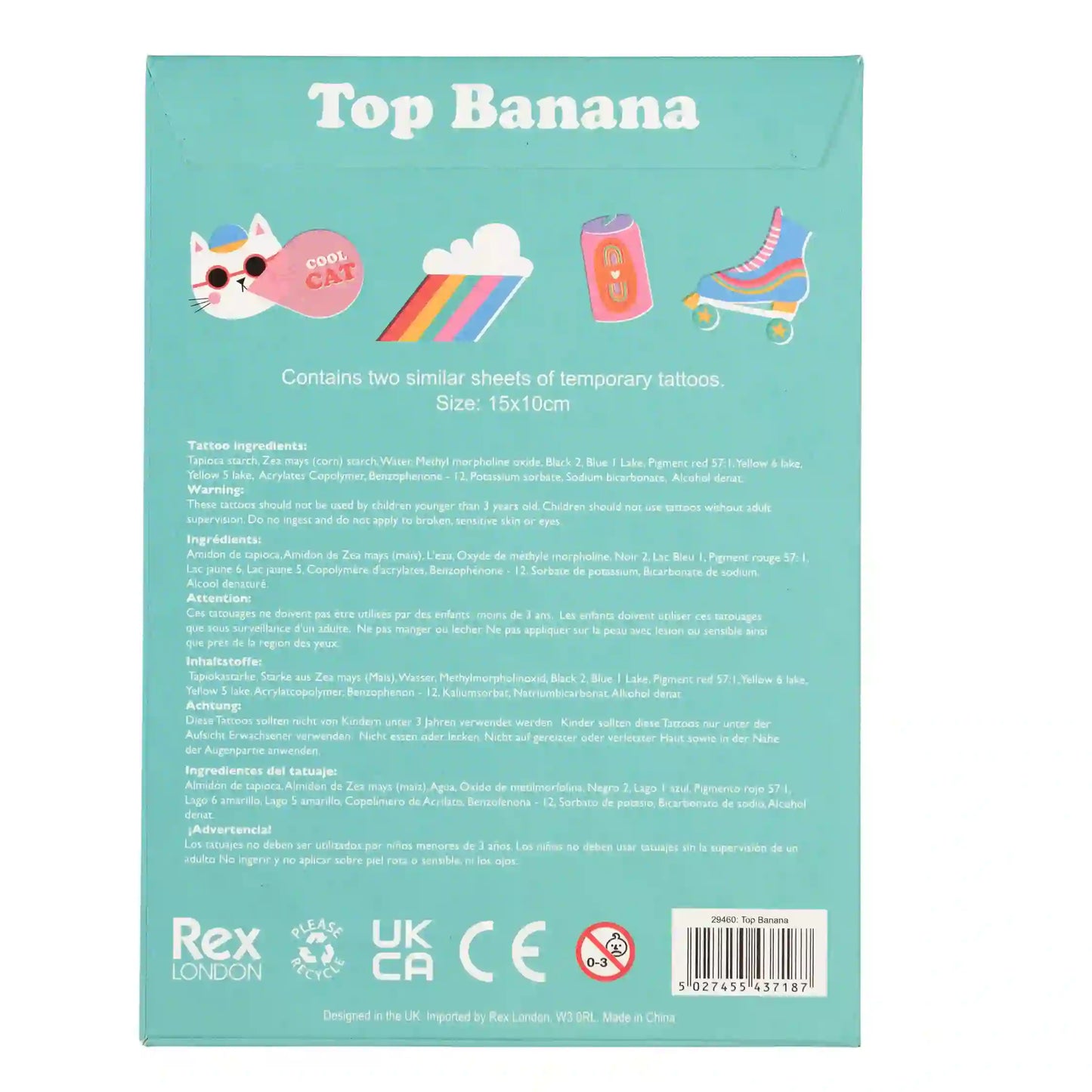 Klebetattoo Top Banana 80ies von Rex London