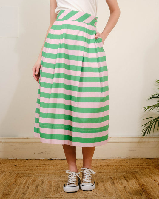 Taylor Skirt Stripes green/pink by Pretty Vacant