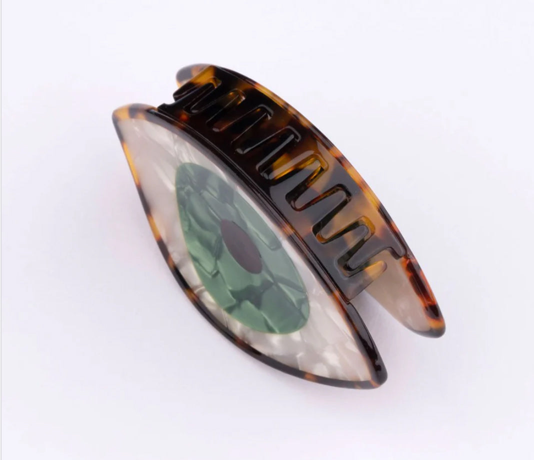 Haarspange aus Acetat in Auge Form in schönem Grün